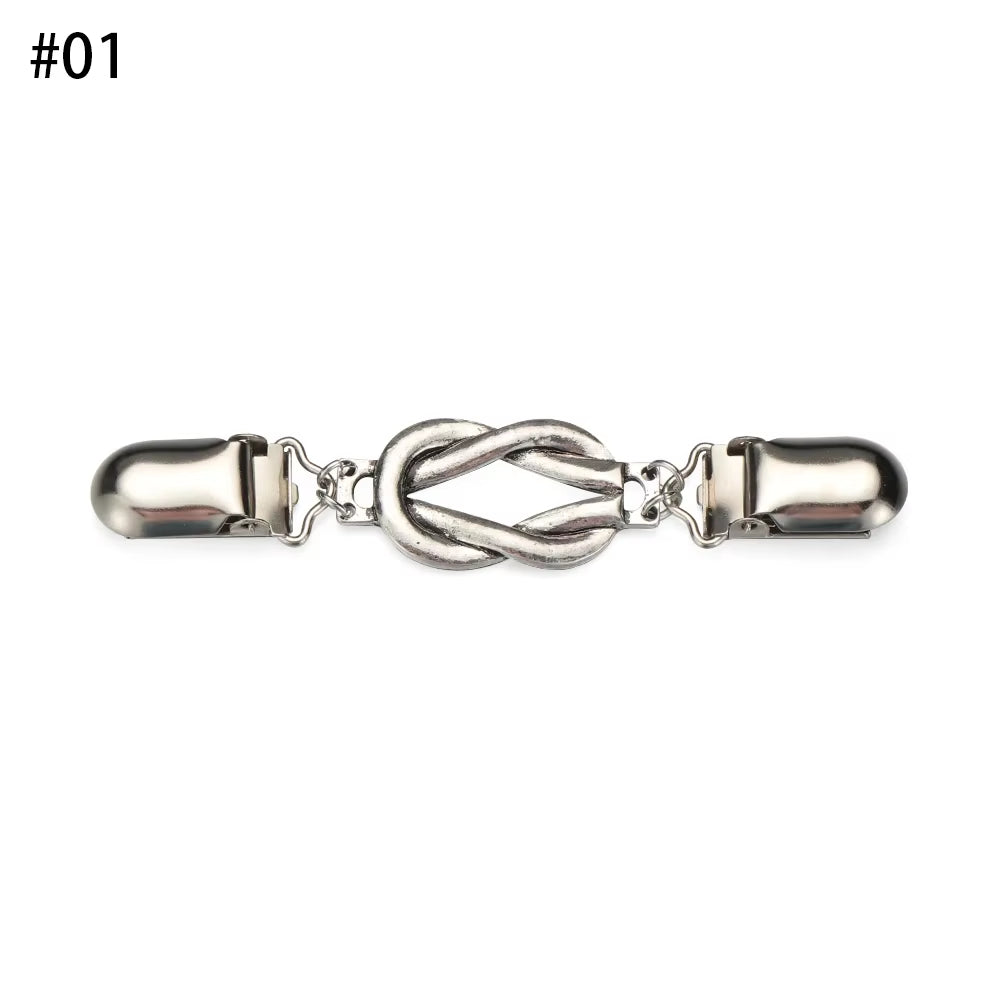 1PC Retro Women Cardigan Sweater Blouse Shawl Clips Shirt Collar Flower Pattern Duck Clip Clasps Fashion Clothing Accessories