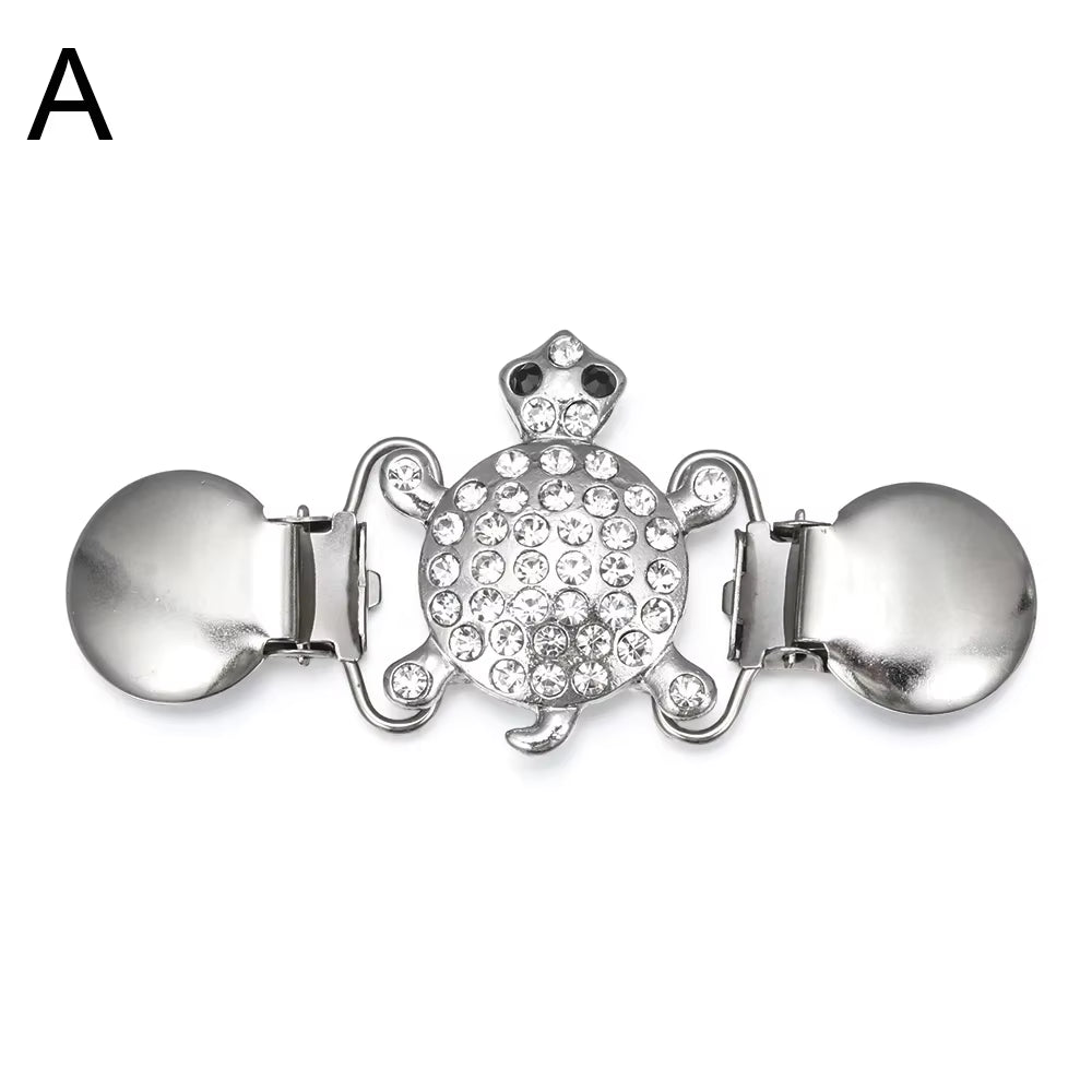 1PC Retro Women Cardigan Sweater Blouse Shawl Clips Shirt Collar Flower Pattern Duck Clip Clasps Fashion Clothing Accessories