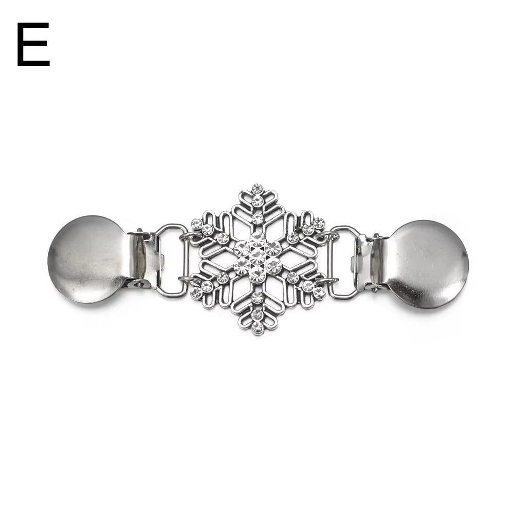 1PC Retro Women Cardigan Sweater Blouse Shawl Clips Shirt Collar Flower Pattern Duck Clip Clasps Fashion Clothing Accessories